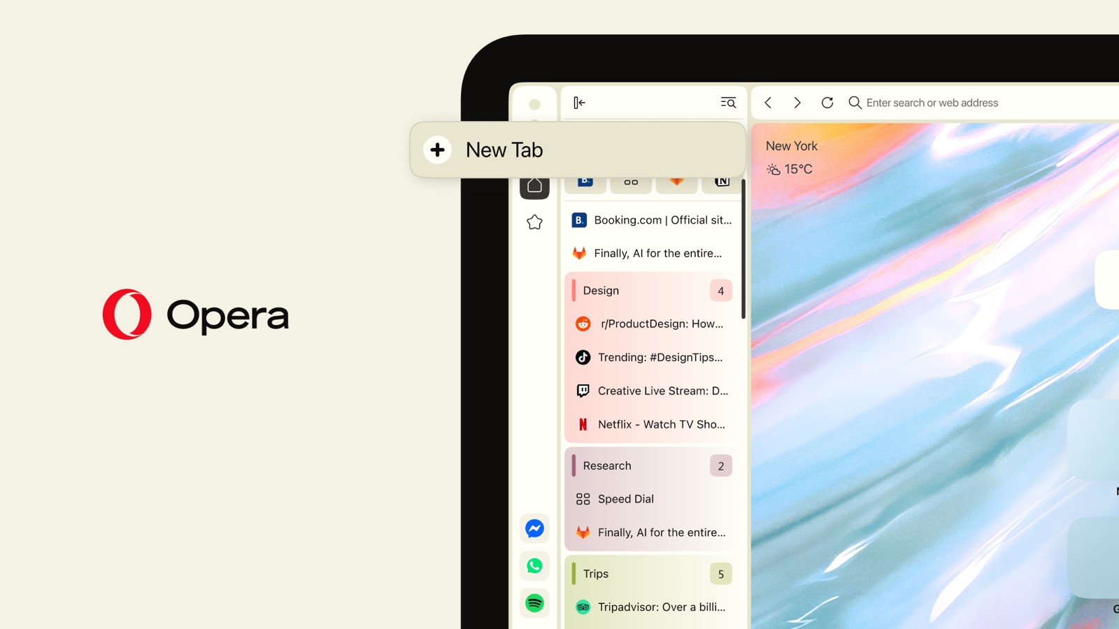 Opera One dikey sekme düzenini yeniledi