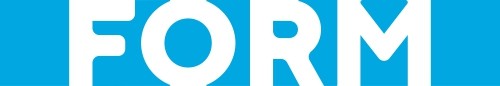 Turkuaz zeminli FORM yazı logosu