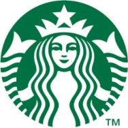 Yeşil daire içindeki Starbucks denizkızı amblemi