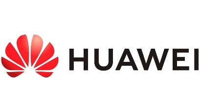 Huawei marka adı ve kırmızı çiçek amblemi