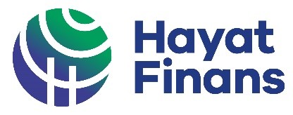 Hayat Finans adı ve yeşil-mavi amblemi