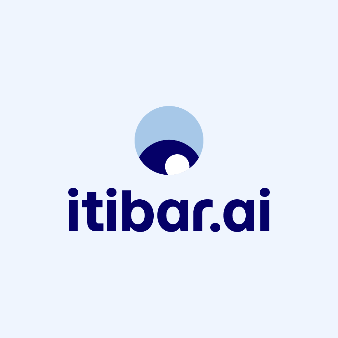 Açık mavi zeminde koyu mavi itibar.ai logosu görülüyor.