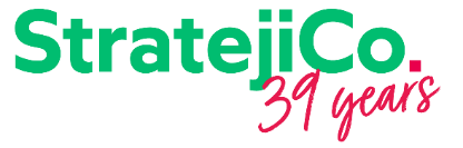 StratejiCo. logosu ve 39 yıl işareti